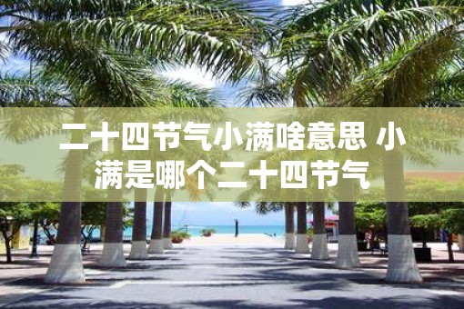 二十四节气小满啥意思 小满是哪个二十四节气