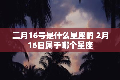 二月16号是什么星座的 2月16日属于哪个星座