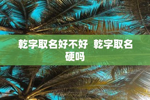 乾字取名好不好  乾字取名硬吗