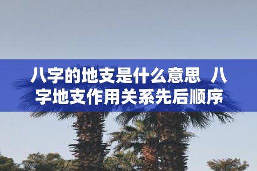 八字的地支是什么意思  八字地支作用关系先后顺序