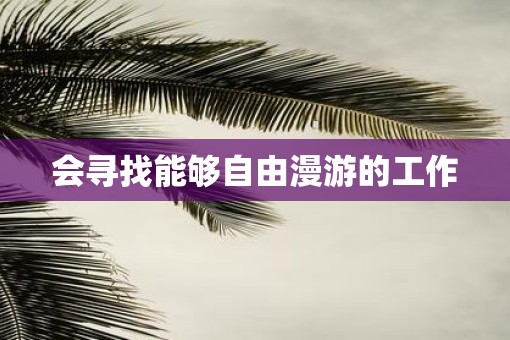 会寻找能够自由漫游的工作