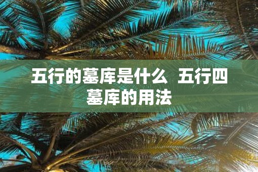 五行的墓库是什么  五行四墓库的用法