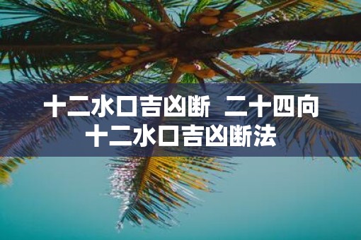 十二水口吉凶断  二十四向十二水口吉凶断法