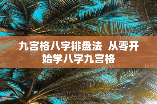 九宫格八字排盘法  从零开始学八字九宫格