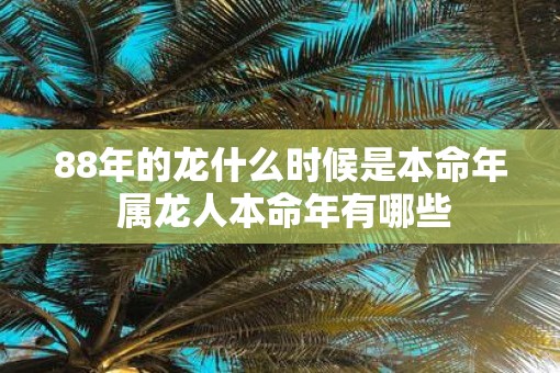 88年的龙什么时候是本命年 属龙人本命年有哪些