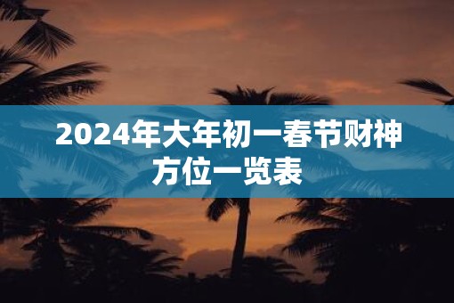 2025年大年初一春节财神方位一览表