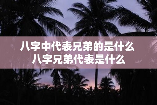 八字中代表兄弟的是什么 八字兄弟代表是什么