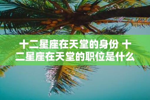 十二星座在天堂的身份 十二星座在天堂的职位是什么