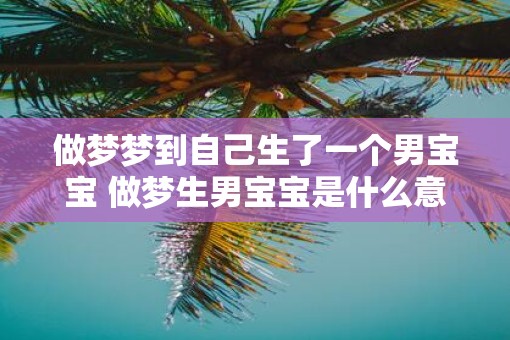 做梦梦到自己生了一个男宝宝 做梦生男宝宝是什么意思