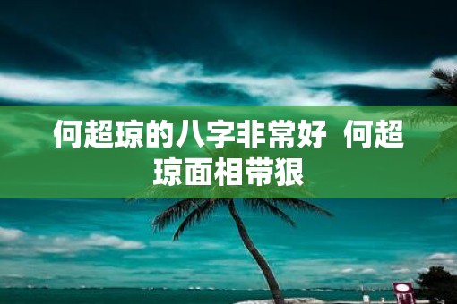 何超琼的八字非常好  何超琼面相带狠