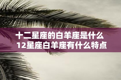 十二星座的白羊座是什么  12星座白羊座有什么特点