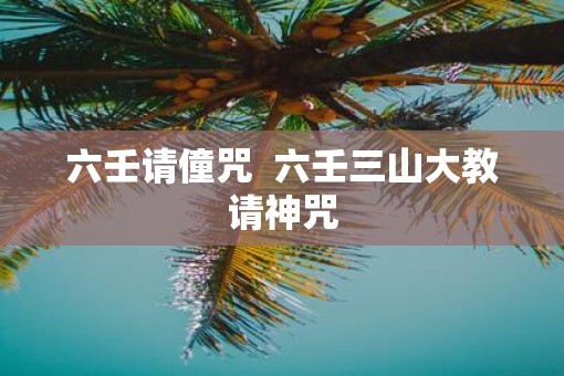 六壬请僮咒  六壬三山大教请神咒