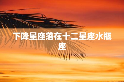 下降星座落在十二星座水瓶座