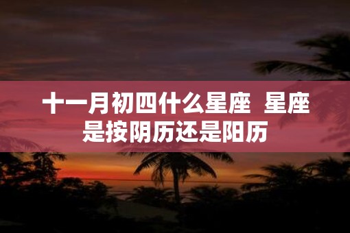 十一月初四什么星座  星座是按阴历还是阳历