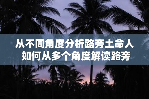从不同角度分析路旁土命人 如何从多个角度解读路旁土命人