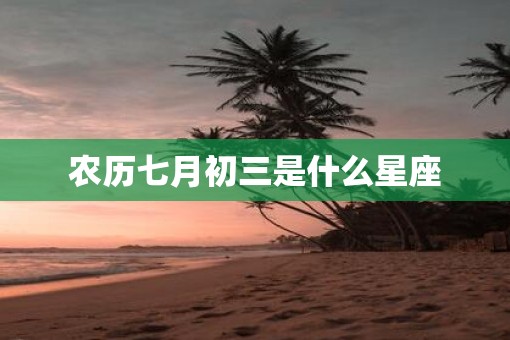 农历七月初三是什么星座