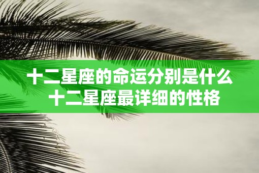 十二星座的命运分别是什么  十二星座最详细的性格