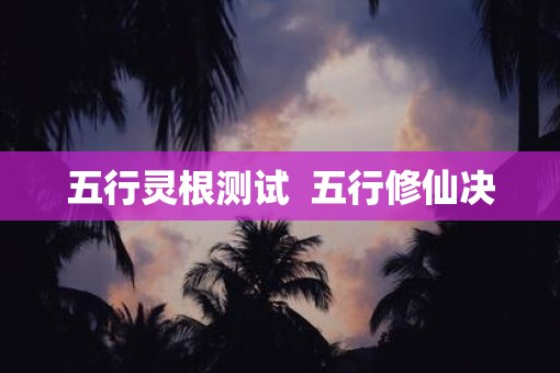 五行灵根测试  五行修仙决