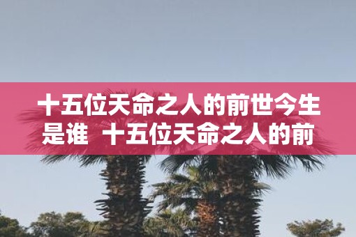 十五位天命之人的前世今生是谁  十五位天命之人的前世