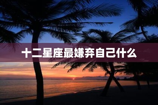 十二星座最嫌弃自己什么