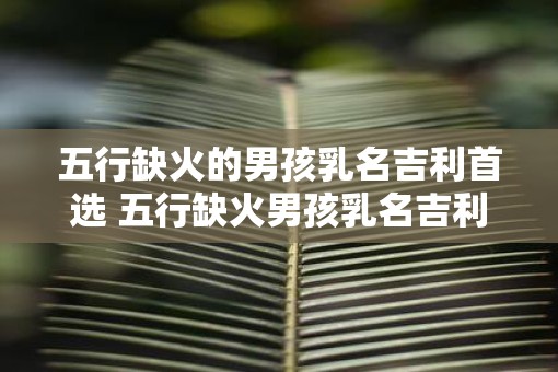 五行缺火的男孩乳名吉利首选 五行缺火男孩乳名吉利