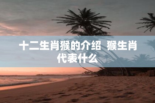 十二生肖猴的介绍  猴生肖代表什么