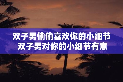 双子男偷偷喜欢你的小细节 双子男对你的小细节有意思吗