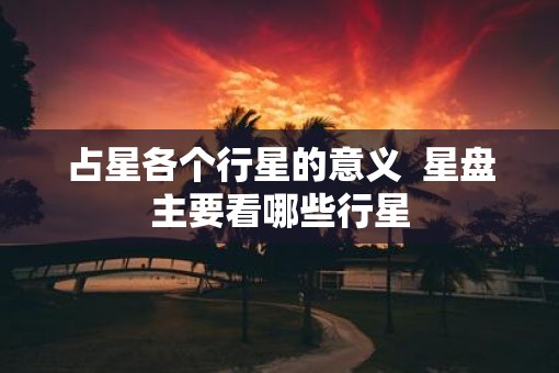 占星各个行星的意义  星盘主要看哪些行星