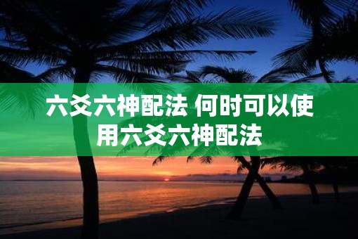 六爻六神配法 何时可以使用六爻六神配法