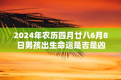 2025年农历四月廿八6月8日男孩出生命运是吉是凶