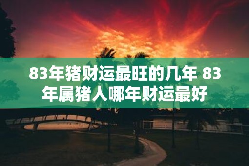 83年猪财运最旺的几年 83年属猪人哪年财运最好