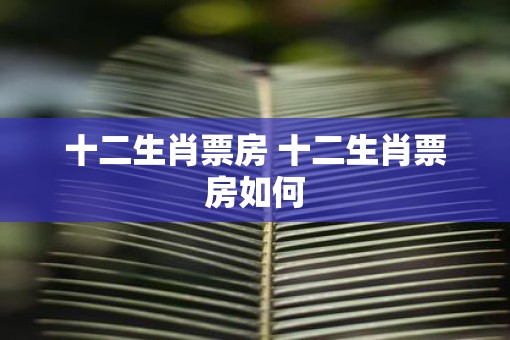 十二生肖票房 十二生肖票房如何