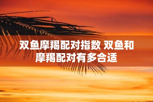 双鱼摩羯配对指数 双鱼和摩羯配对有多合适