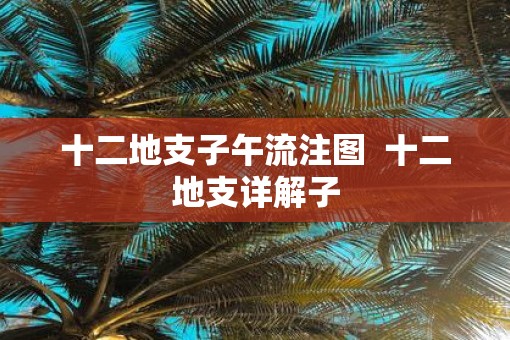 十二地支子午流注图  十二地支详解子