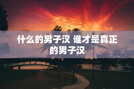什么的男子汉 谁才是真正的男子汉