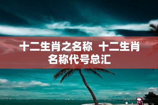 十二生肖之名称  十二生肖名称代号总汇
