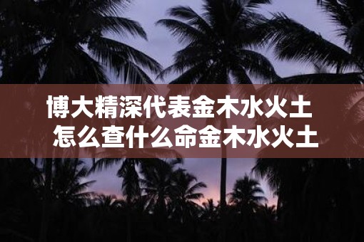 博大精深代表金木水火土  怎么查什么命金木水火土