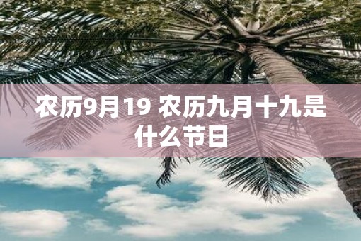 农历9月19 农历九月十九是什么节日