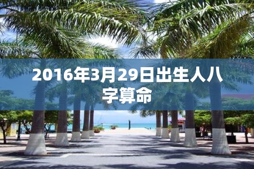 2016年3月29日出生人八字算命