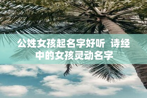 公姓女孩起名字好听  诗经中的女孩灵动名字