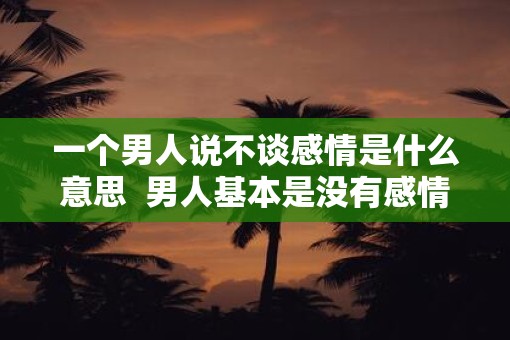 一个男人说不谈感情是什么意思  男人基本是没有感情的