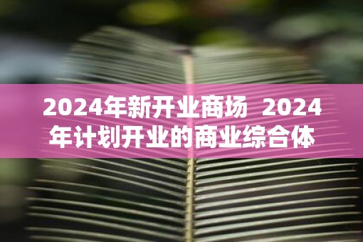 2025年新开业商场  2025年计划开业的商业综合体
