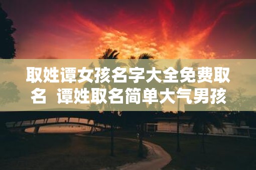 取姓谭女孩名字大全免费取名  谭姓取名简单大气男孩