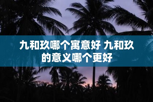 九和玖哪个寓意好 九和玖的意义哪个更好
