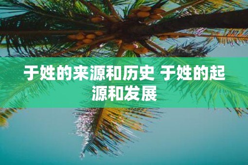 于姓的来源和历史 于姓的起源和发展