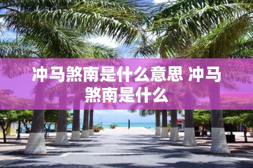 冲马煞南是什么意思 冲马煞南是什么