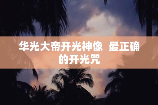 华光大帝开光神像  最正确的开光咒