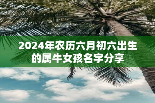 2025年农历六月初六出生的属牛女孩名字分享