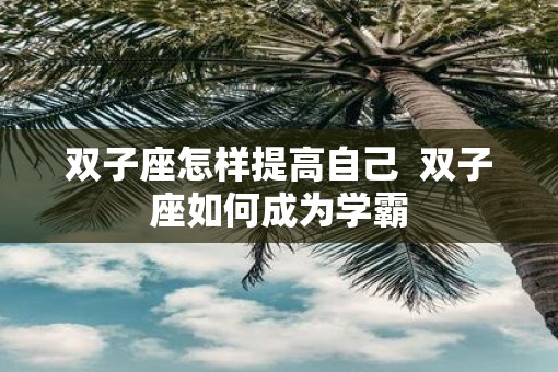 双子座怎样提高自己  双子座如何成为学霸