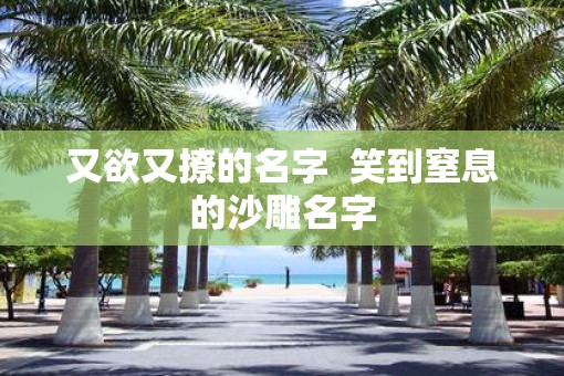又欲又撩的名字  笑到窒息的沙雕名字